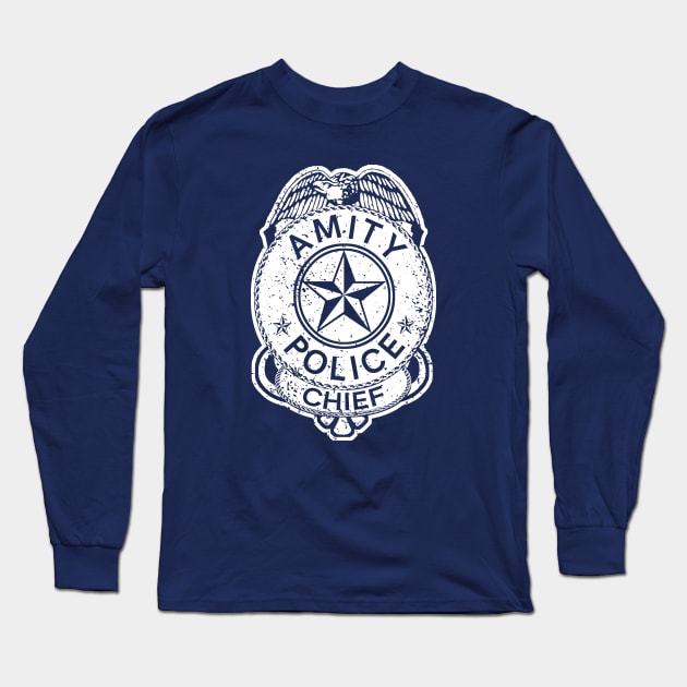 Amity Island Police Chief Long Sleeve T-Shirt by PopCultureShirts